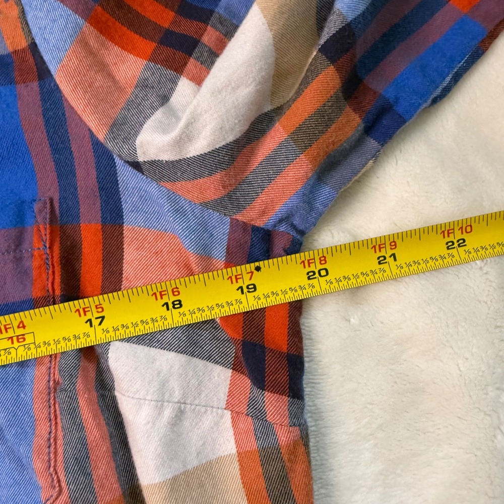 J.Crew Perfect Fit Plaid Button Down Shirt Womens Medium Blue Orange 30519 FA16 - Picture 5 of 7